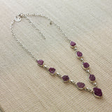 SS 9 Rough Ruby Link Necklace