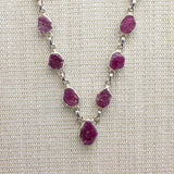 SS 9 Rough Ruby Link Necklace