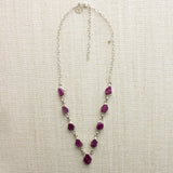 SS 9 Rough Ruby Link Necklace
