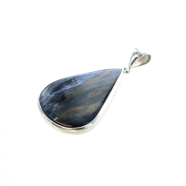 SS Pear Pietersite Bezel Pendant