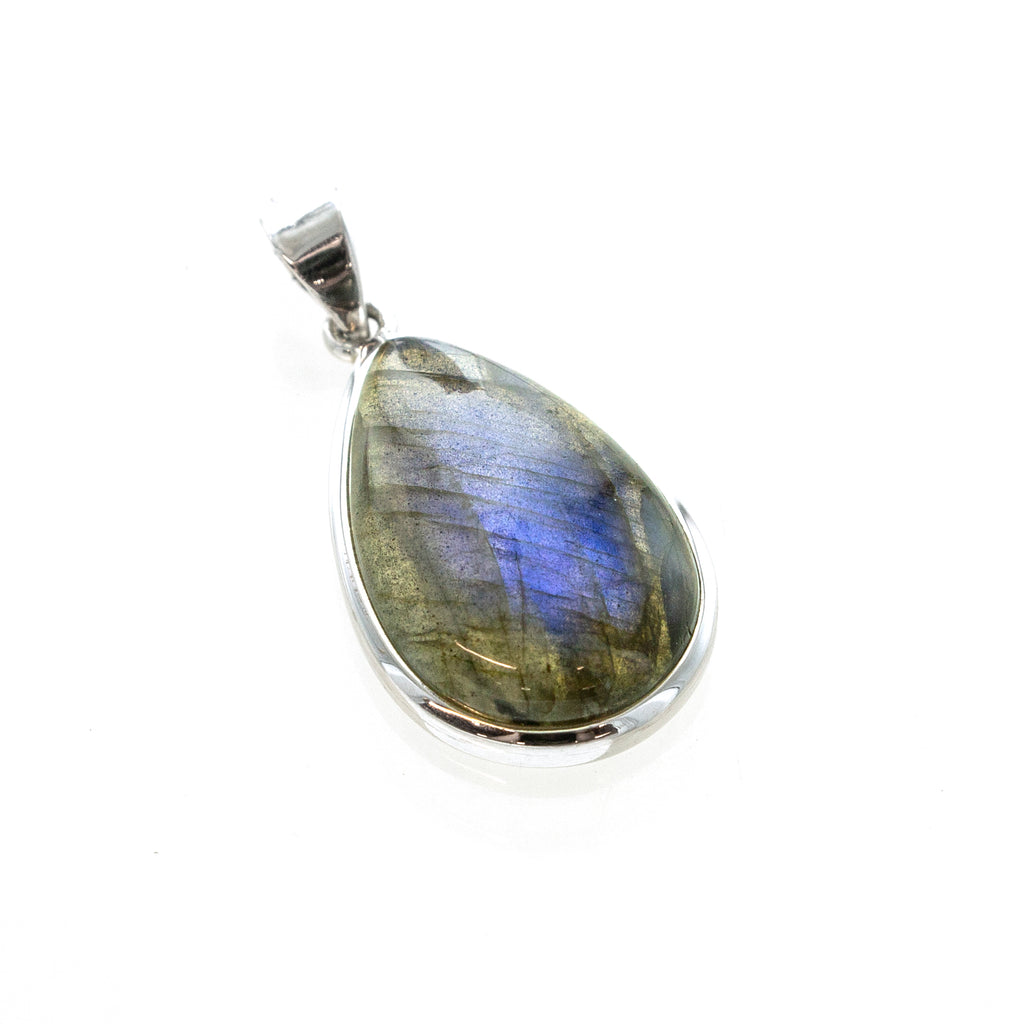 SS Madagascar Labradorite Pear Pendant