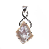Sterling Silver Blister Pearl Infinity Prong Pendant