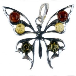 SS Amber Spider Pendant