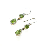 SS 2 Rough Peridot Dangle Earrings