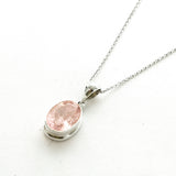 SS Faceted Morganite Bezel Necklace