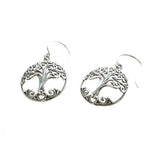 SS Curly Tree Domed Cutout Earrings