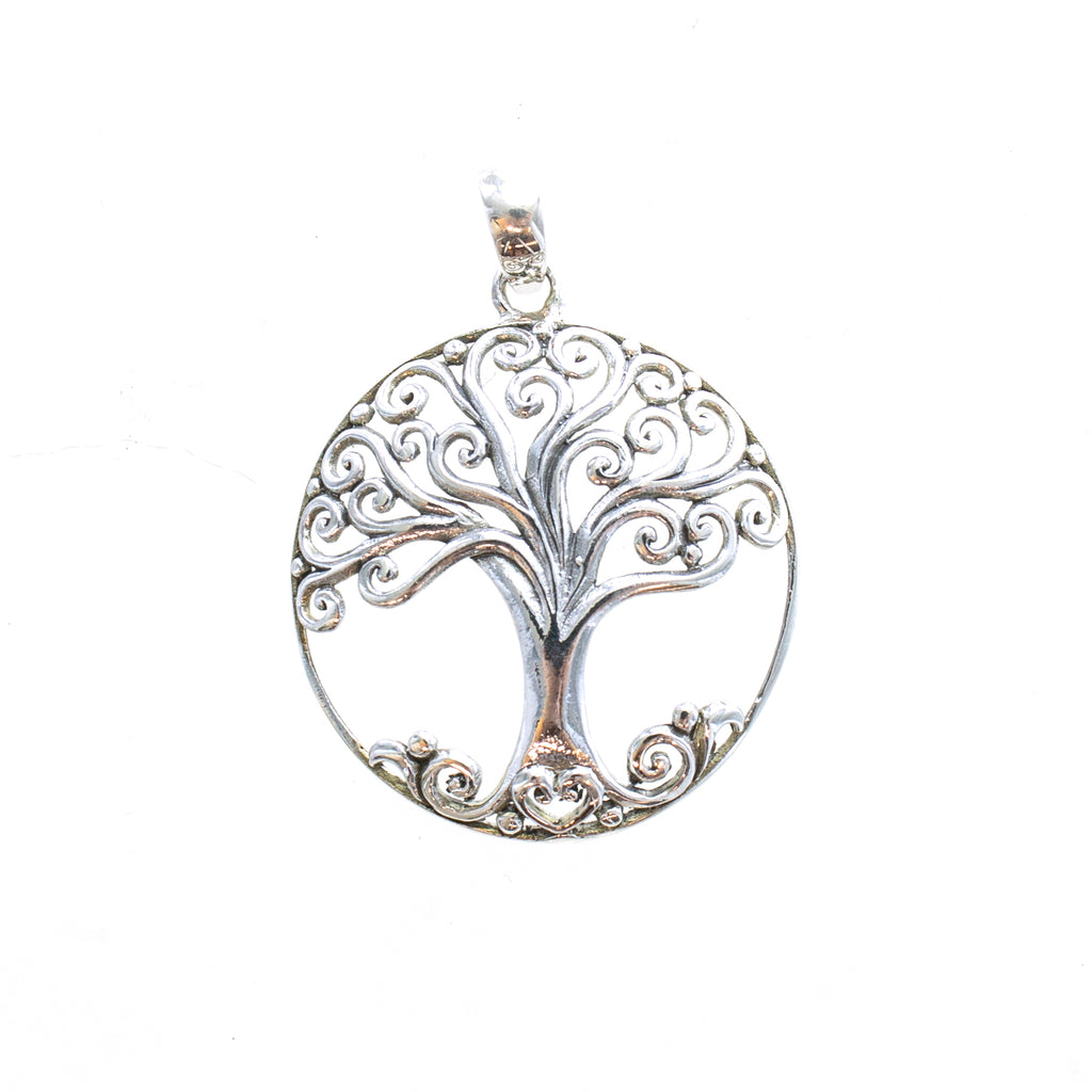 SS Curled Tree of Life Pendant (large)
