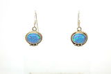 SS Created Opal Oval Twist Earrings
