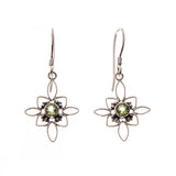 SS Peridot Starburst Flower Earrings