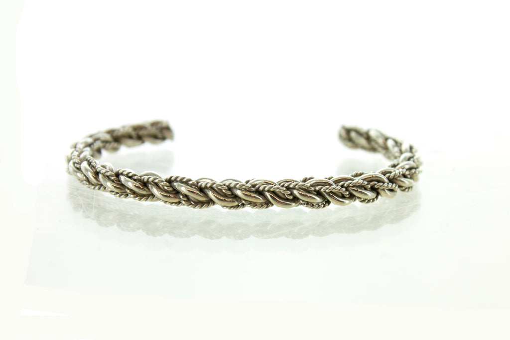 SS Rope Braid Cuff Bracelet