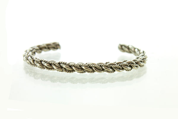 SS Rope Braid Cuff Bracelet