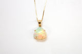 14K Ethiopian Opal Triangle Necklace