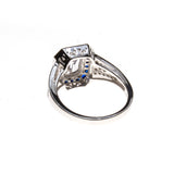 SS CZ & Created Sapphire Rectangle Ring