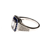 SS CZ & Created Sapphire Rectangle Ring