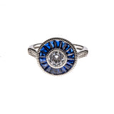 SS Created Sapphire & CZ Circle Ring