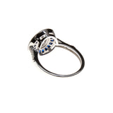 SS Created Sapphire & CZ Circle Ring