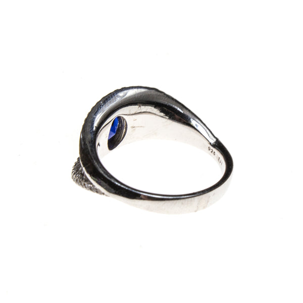 SS Created Sapphire & CZ Wave Ring