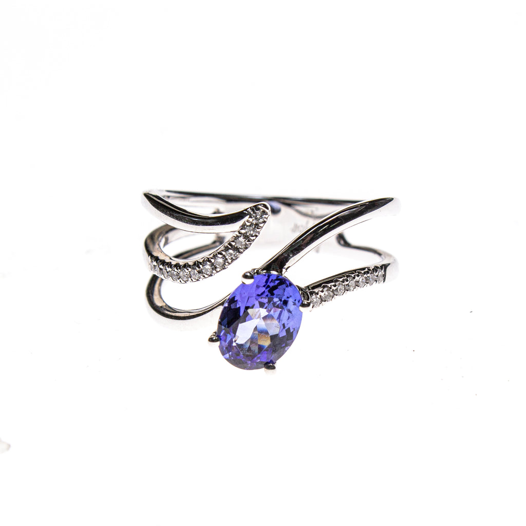 14KW Tanzanite Open Bypass Ring
