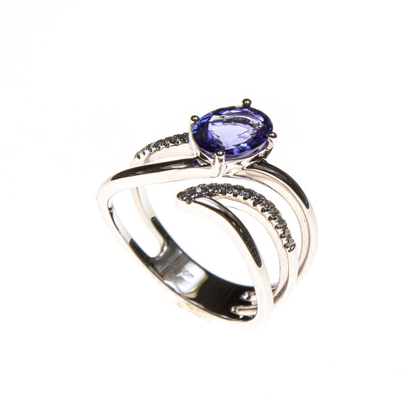 14KW Tanzanite Open Bypass Ring