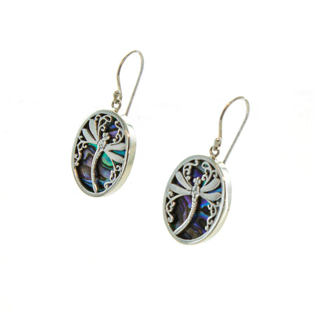 Sterling Silver 3 Abalone Fish Collar Necklace