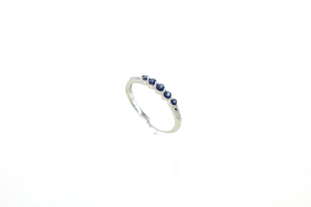 14K White Gold Oval 4mm x 6mm Sapphire Stud Earrings