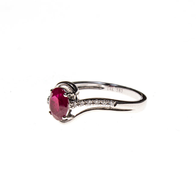 14KW Ruby Bypass Ring