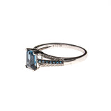 14KW London Blue Topaz Rectangle Ring