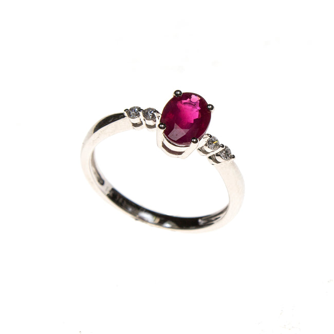 14KW Ruby Simple Band Ring