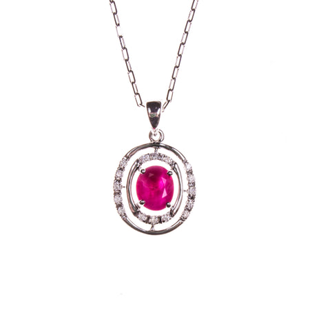 14K White Gold Blue Topaz Square Necklace