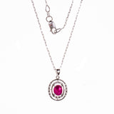 14K Ruby Concentric Oval Necklace