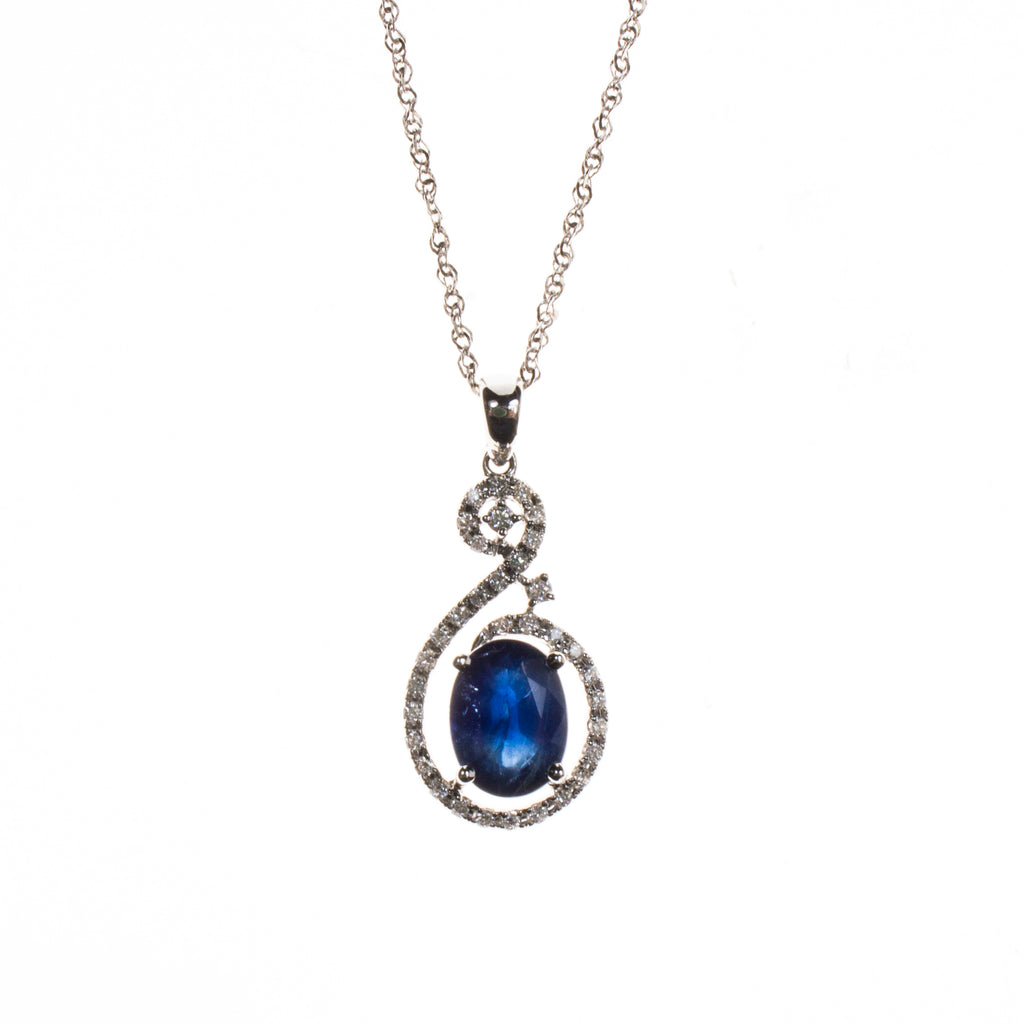 14K Sapphire Filigree Necklace