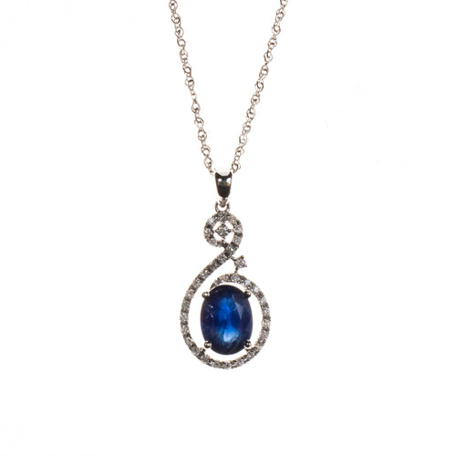 14K Sapphire Filigree Necklace