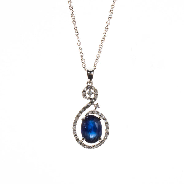 14K Sapphire Filigree Necklace
