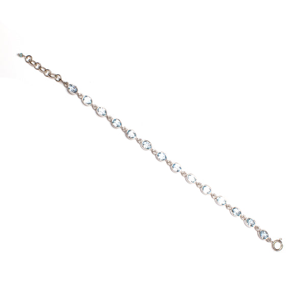 SS 14 Blue Topaz Link Bracelet