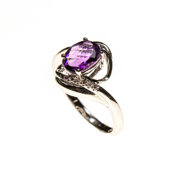 14KW Amethyst Twist Bypass Ring