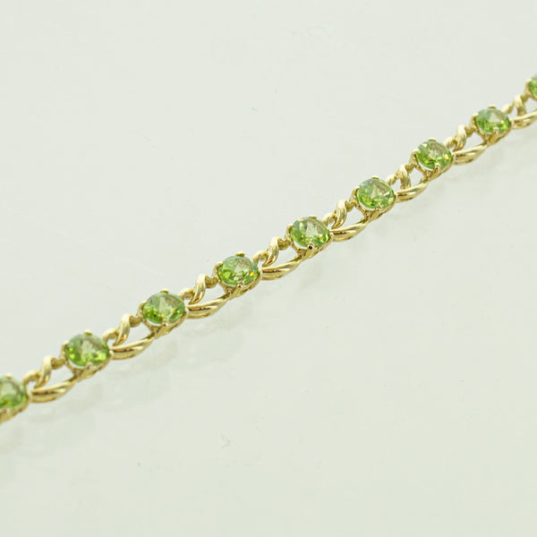 14K Peridot Oval Bracelet