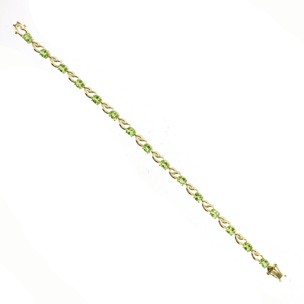 14K Peridot Oval Bracelet