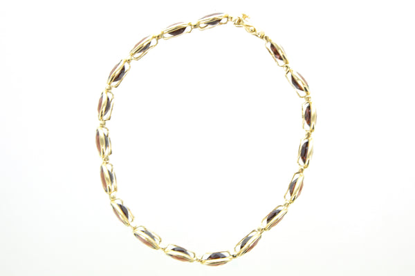 14K Garnet Oval Bezel Bracelet