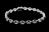 14KW Aquamarine Bezel Bracelet