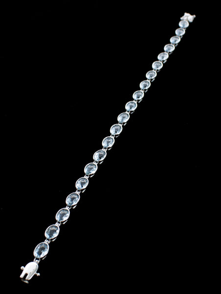 14KW Aquamarine Bezel Bracelet