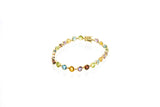 14K Multicolor Rainbow Bezel Bracelet