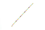 14K Multicolor Rainbow Bezel Bracelet
