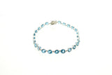 14KW Blue Topaz Bezel Bracelet