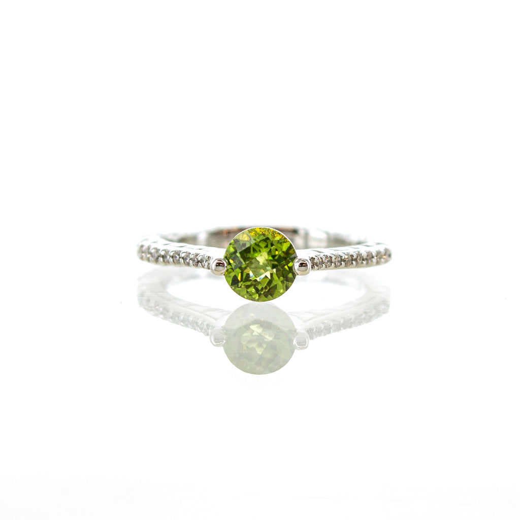 14KW Peridot and Diamond Ring
