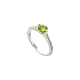 14KW Peridot and Diamond Ring