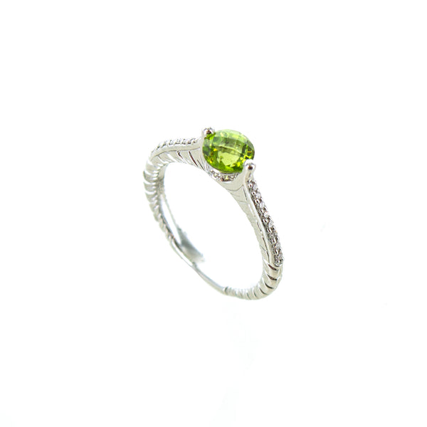 14KW Peridot and Diamond Ring