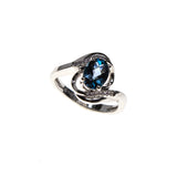 14KW London Blue Topaz Twist Bypass Ring