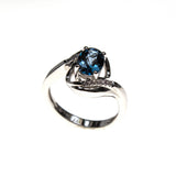 14KW London Blue Topaz Twist Bypass Ring