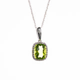 14K Peridot Rectangle Necklace
