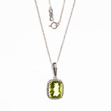 14K Peridot Rectangle Necklace